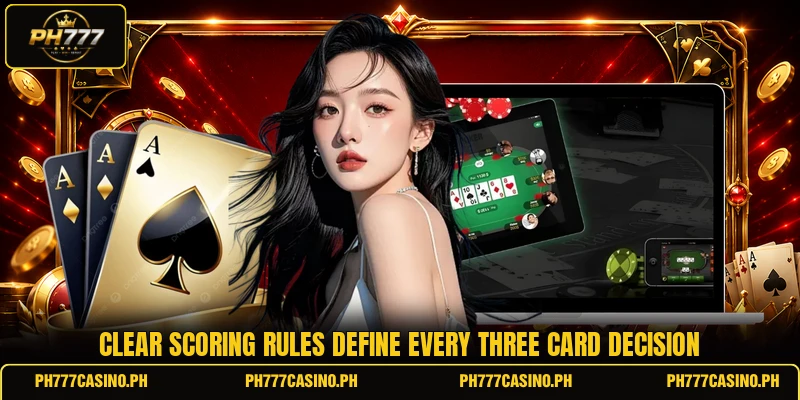 Clear scoring rules define every three card decision Clear scoring rules define every three card decision