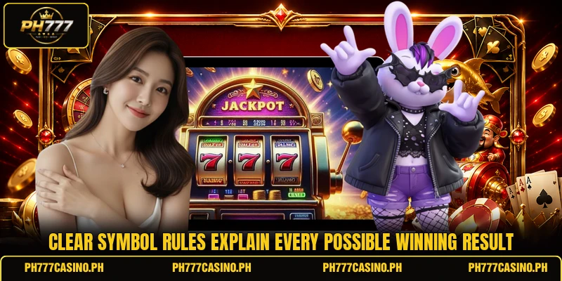 Clear symbol rules explain every possible winning result Clear symbol rules explain every possible winning result