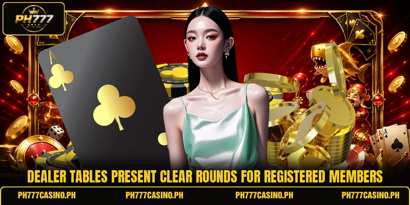 Dealer tables present clear rounds for registered members Dealer tables present clear rounds for registered members