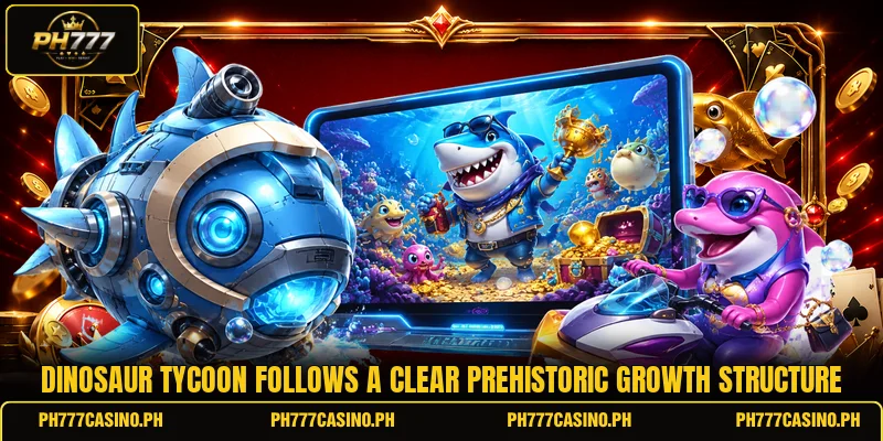 Dinosaur Tycoon follows a clear prehistoric growth structure Dinosaur Tycoon follows a clear prehistoric growth structure