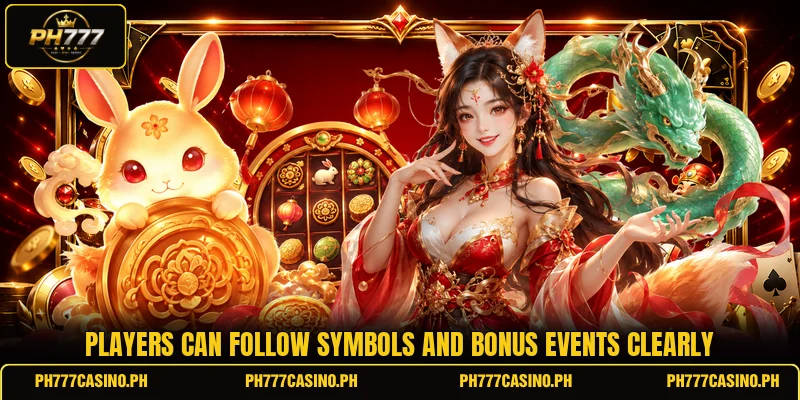 Players can follow symbols and bonus events clearly Players can follow symbols and bonus events clearly