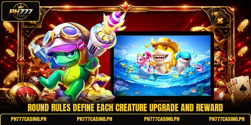 Round rules define each creature upgrade and reward Round rules define each creature upgrade and reward