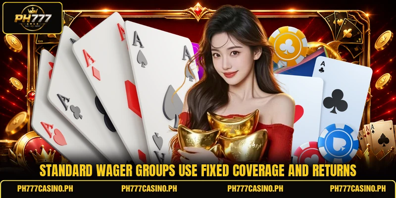 Standard wager groups use fixed coverage and returns Standard wager groups use fixed coverage and returns